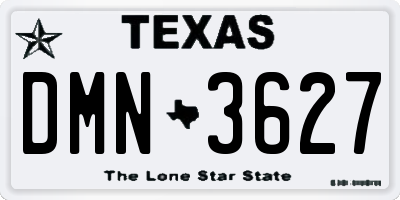 TX license plate DMN3627