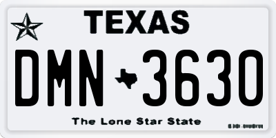 TX license plate DMN3630
