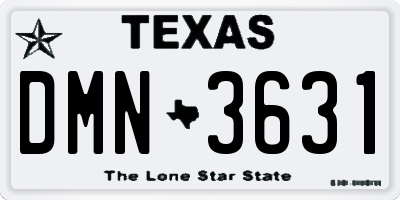 TX license plate DMN3631