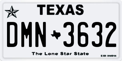 TX license plate DMN3632