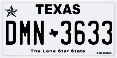 TX license plate DMN3633