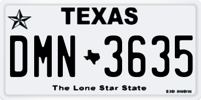 TX license plate DMN3635