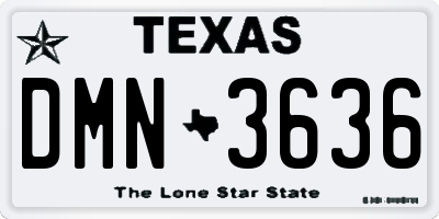 TX license plate DMN3636
