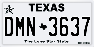 TX license plate DMN3637