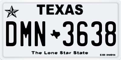 TX license plate DMN3638