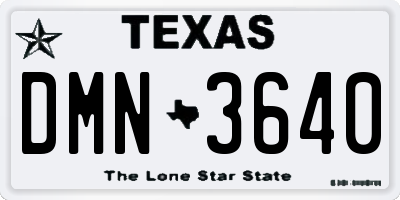 TX license plate DMN3640