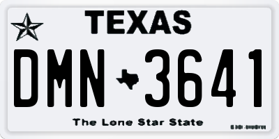 TX license plate DMN3641