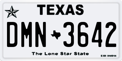 TX license plate DMN3642