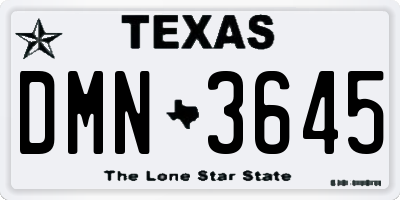TX license plate DMN3645