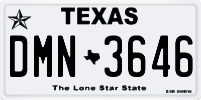 TX license plate DMN3646