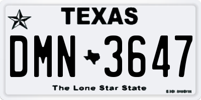 TX license plate DMN3647