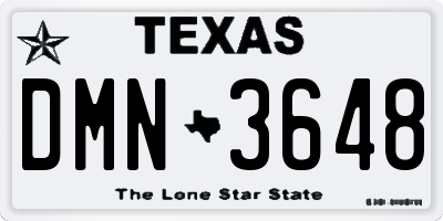 TX license plate DMN3648