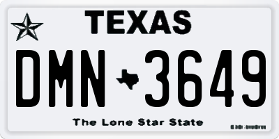 TX license plate DMN3649
