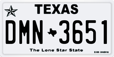 TX license plate DMN3651