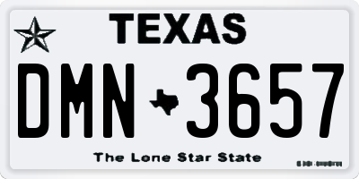 TX license plate DMN3657
