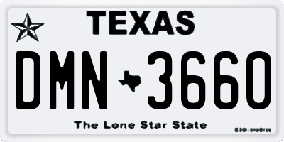 TX license plate DMN3660