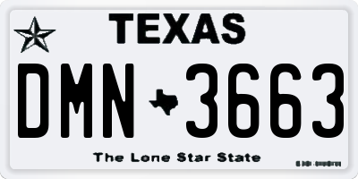 TX license plate DMN3663