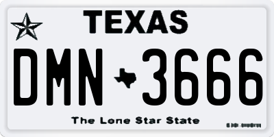 TX license plate DMN3666