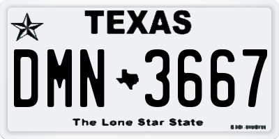 TX license plate DMN3667