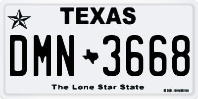TX license plate DMN3668