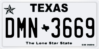 TX license plate DMN3669
