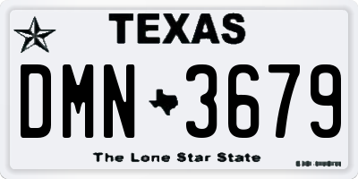 TX license plate DMN3679