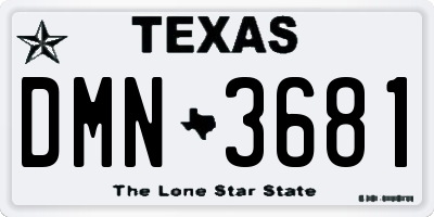 TX license plate DMN3681