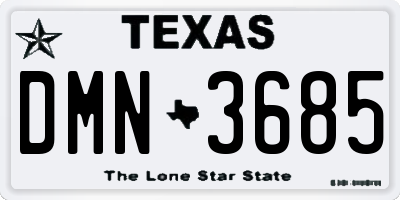 TX license plate DMN3685
