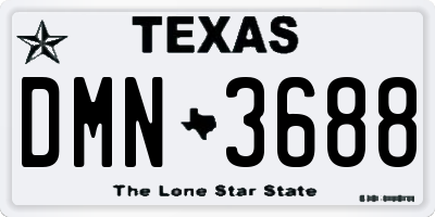 TX license plate DMN3688
