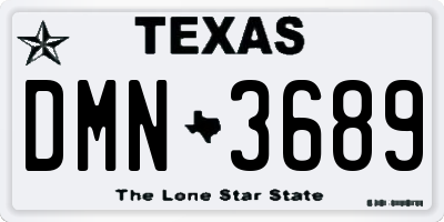 TX license plate DMN3689