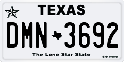 TX license plate DMN3692