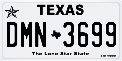 TX license plate DMN3699