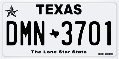 TX license plate DMN3701