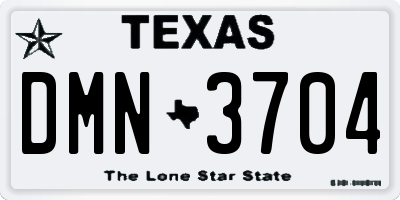 TX license plate DMN3704