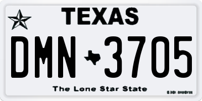 TX license plate DMN3705