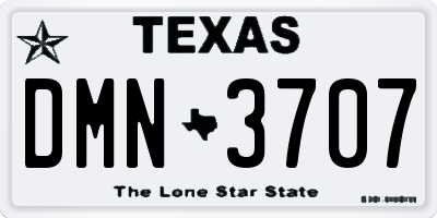 TX license plate DMN3707