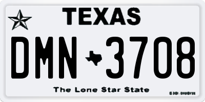 TX license plate DMN3708