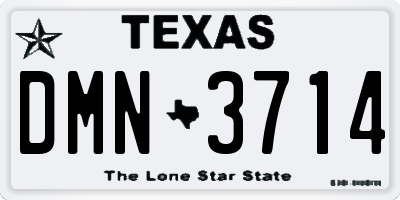 TX license plate DMN3714