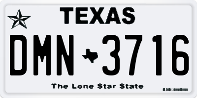 TX license plate DMN3716