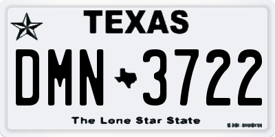 TX license plate DMN3722