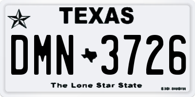 TX license plate DMN3726