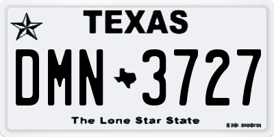 TX license plate DMN3727