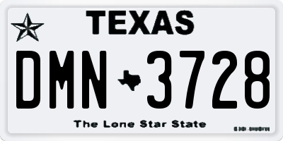 TX license plate DMN3728
