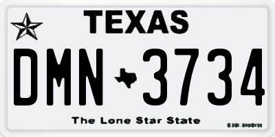 TX license plate DMN3734