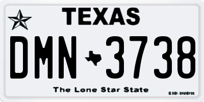 TX license plate DMN3738