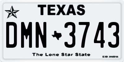 TX license plate DMN3743