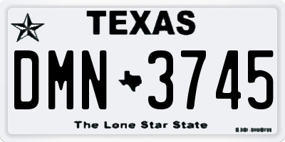TX license plate DMN3745