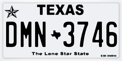 TX license plate DMN3746