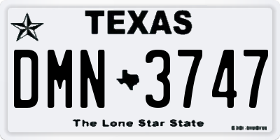 TX license plate DMN3747