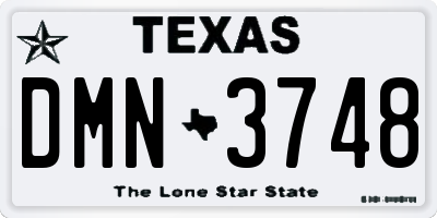TX license plate DMN3748